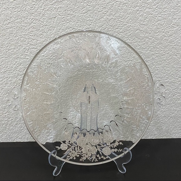 Vintage STERLING Silver Overlay Floral Poppy 25th Anniversary 10.5” Plate Dish - Picture 6 of 12